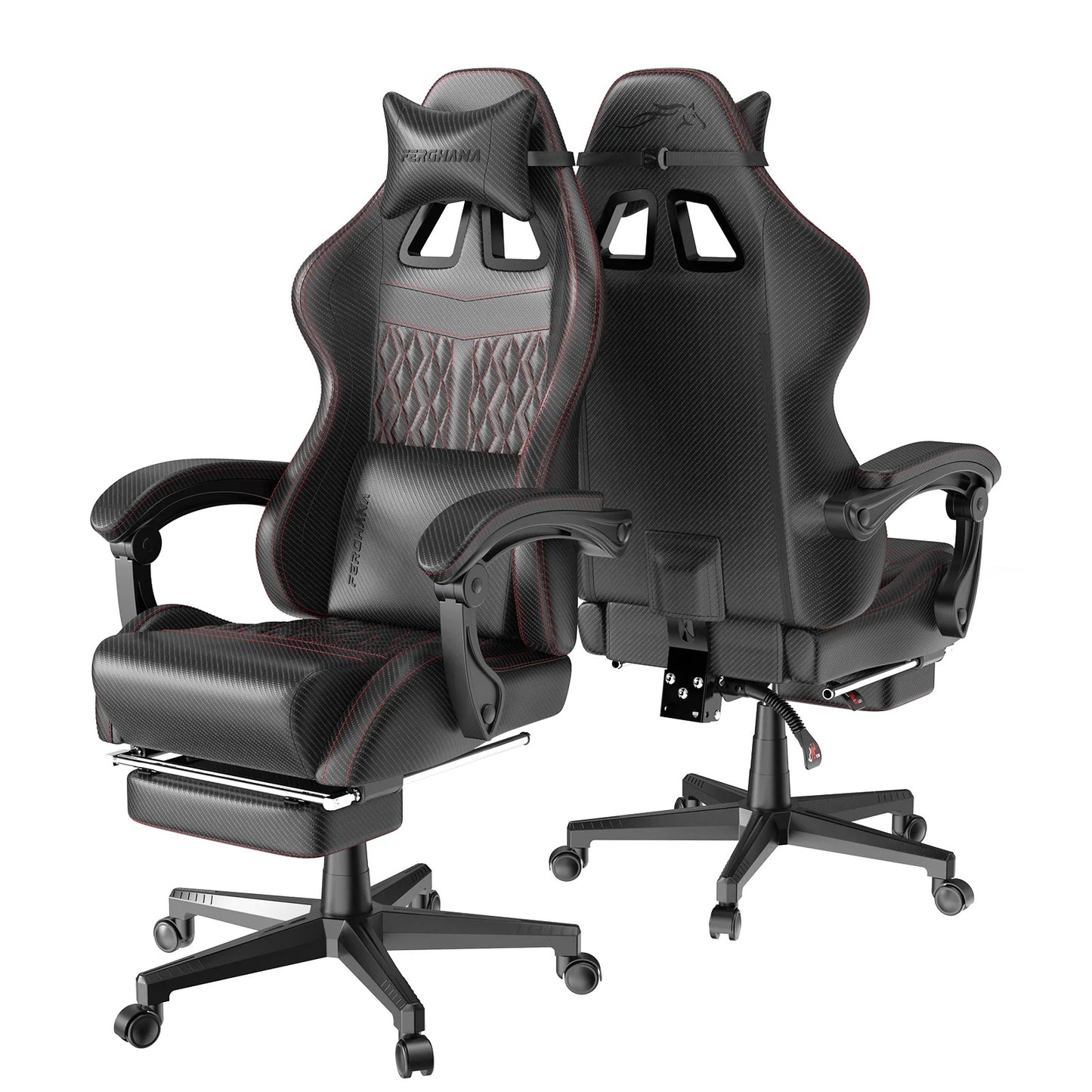 Huracan Gaming Chair with Footrest, Black