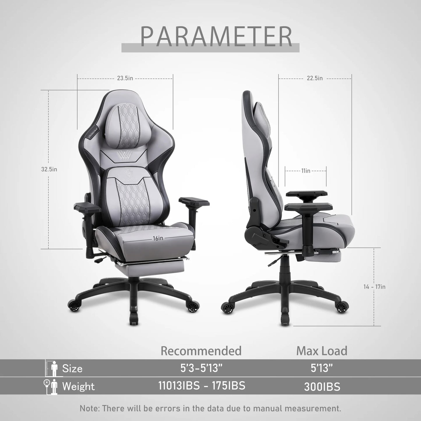 Dowinx Big and Tall Gaming Chair with Footrest