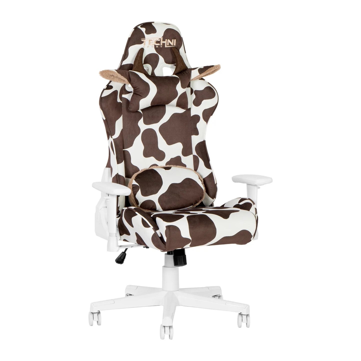 Techni Sport TS85 Brown Cow Series Gaming Chair with Memory Foam Seat RTA-TS85-BRN