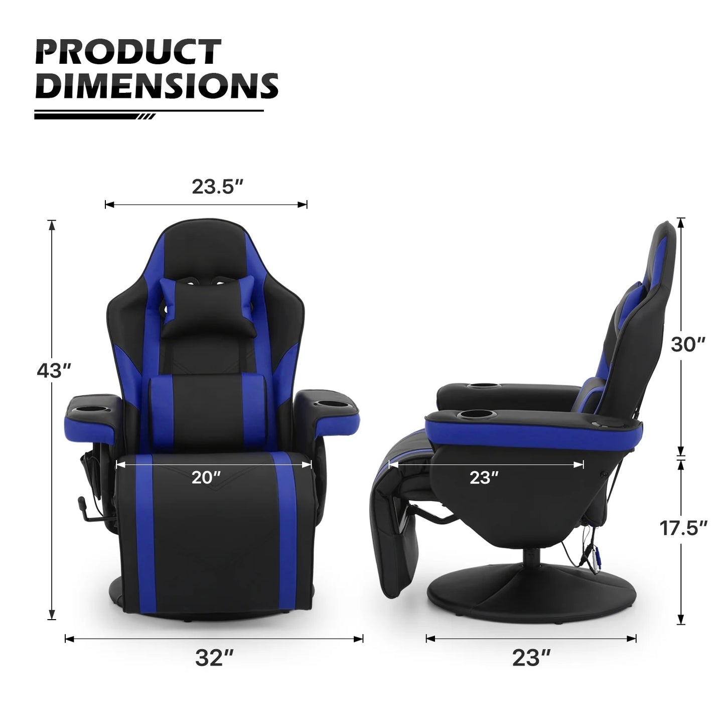 MoNiBloom Massage Gaming Recliner Chair with Speaker