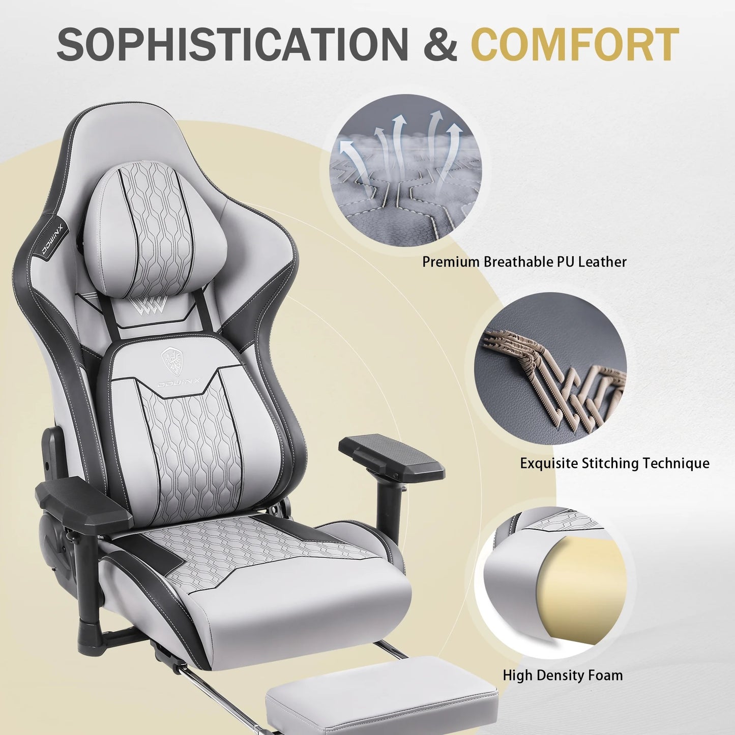 Dowinx Big and Tall Gaming Chair with Footrest